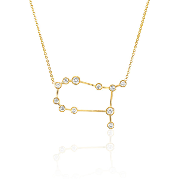 Gemini Constellation Necklace Yellow Gold   by Logan Hollowell Jewelry
