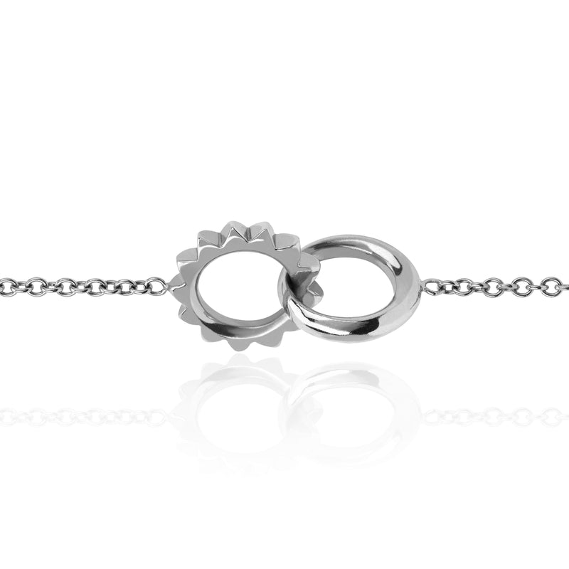 Interlocking Unity Solid Gold Bracelet White Gold   by Logan Hollowell Jewelry