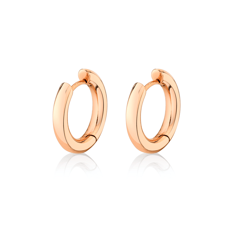Solid Medium Goddess Hoops Rose Gold Pair by Logan Hollowell Jewelry