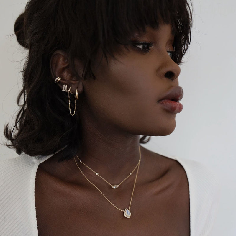 Mini Goddess Twinkle Chain Hoops | Ready to Ship by Logan Hollowell Jewelry