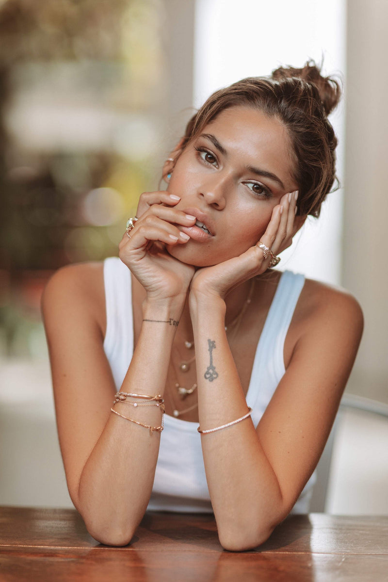 3 Diamond Orbit Bezel Bracelet | Ready to Ship by Logan Hollowell Jewelry