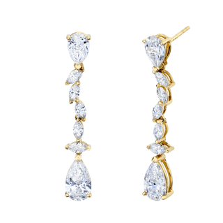 Fancy Diana Diamond Earrings Yellow Gold Lab-Created  by Logan Hollowell Jewelry