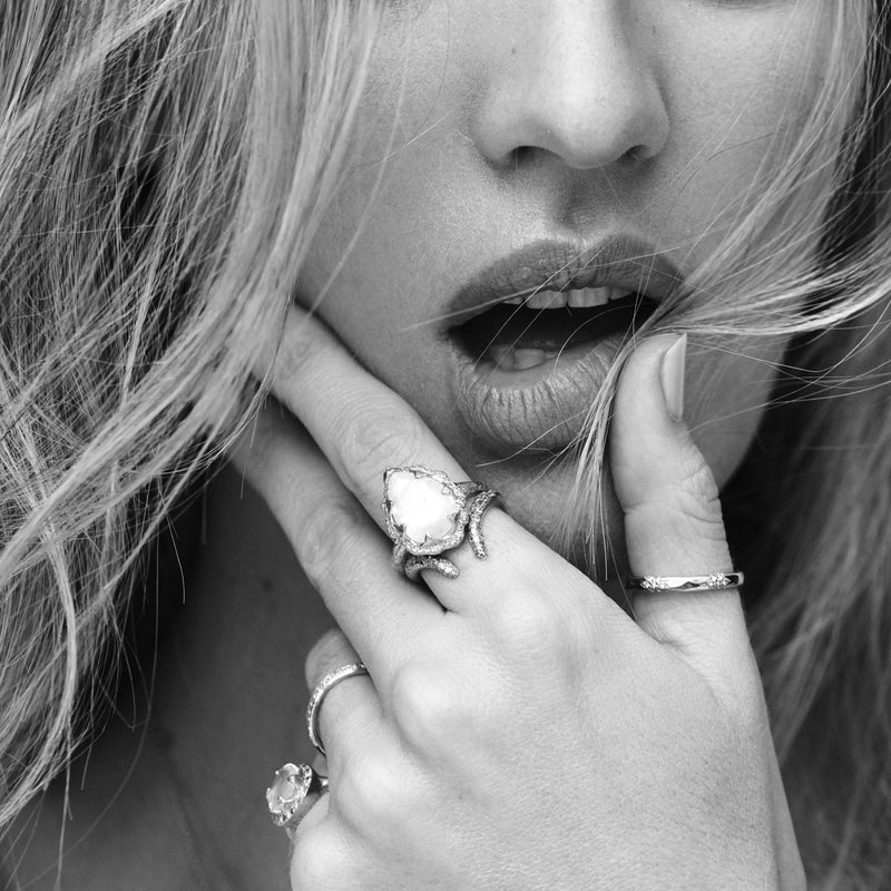 Sevenfold Diamond Stack Ring    by Logan Hollowell Jewelry