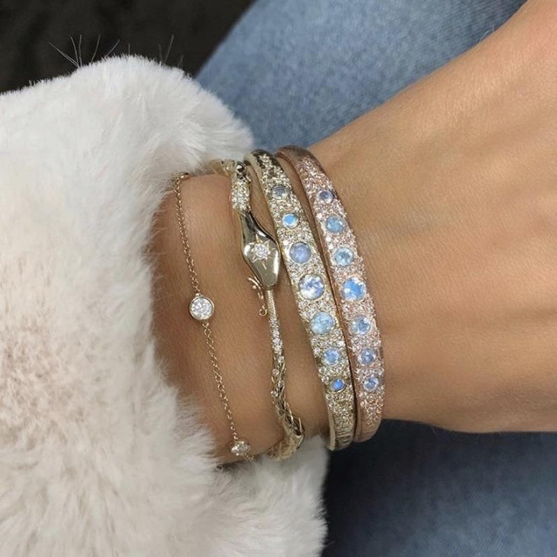 Queen Moonstone Cuff with Pavé Diamonds    by Logan Hollowell Jewelry