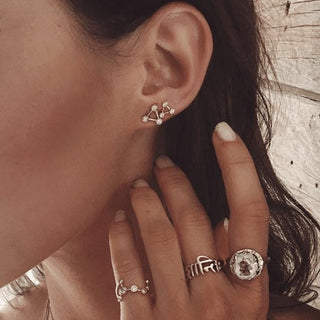 Summer Triangle Diamond Constellation Earrings    by Logan Hollowell Jewelry