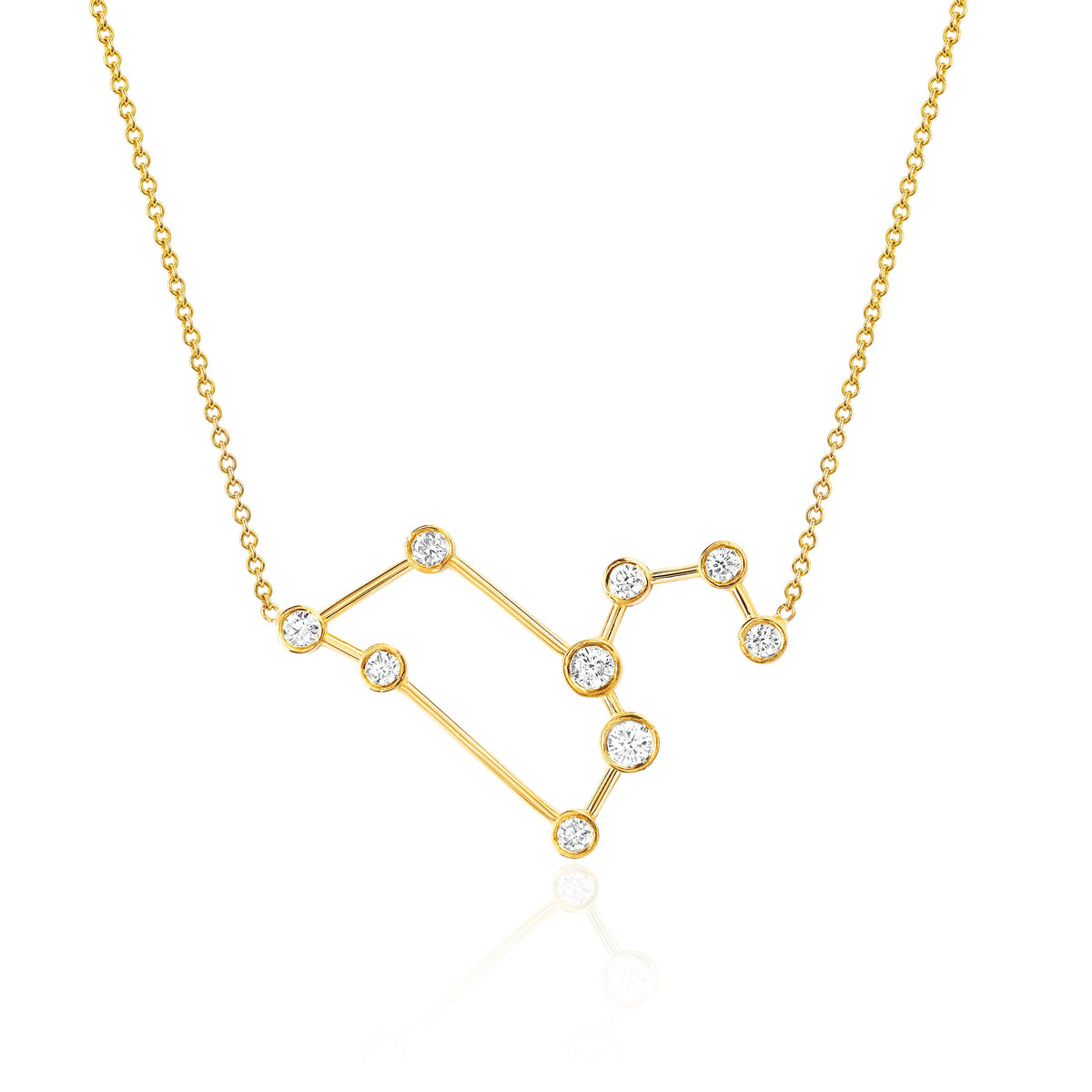 Leo Constellation Necklace Yellow Gold   by Logan Hollowell Jewelry