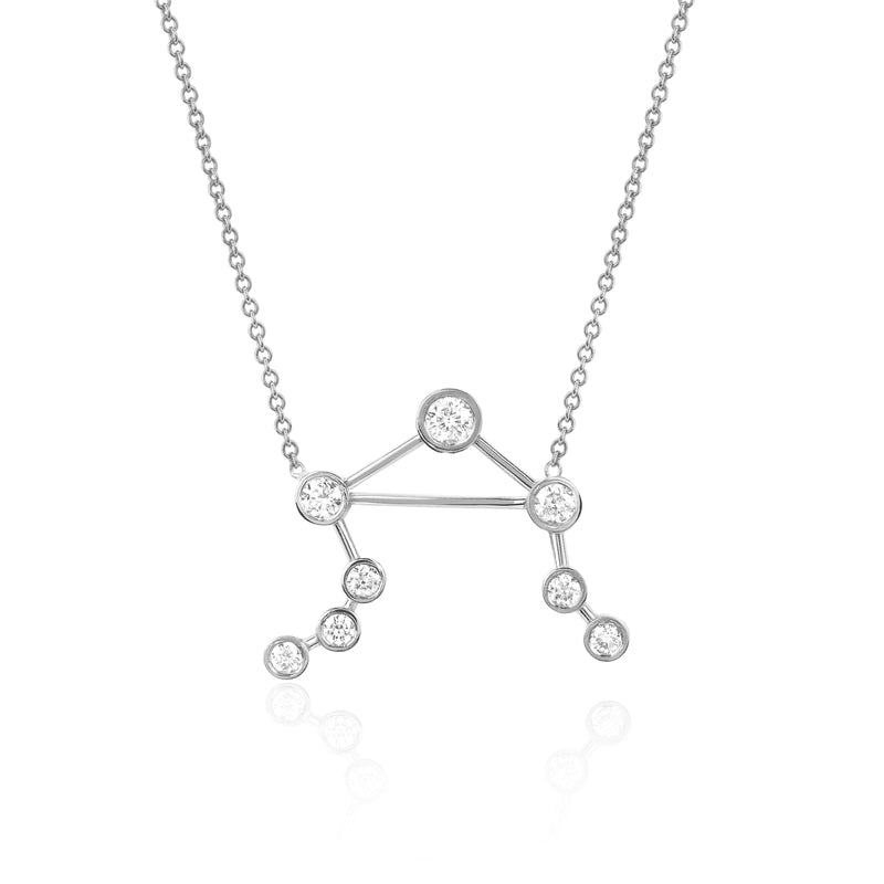 Libra Constellation Necklace White Gold   by Logan Hollowell Jewelry