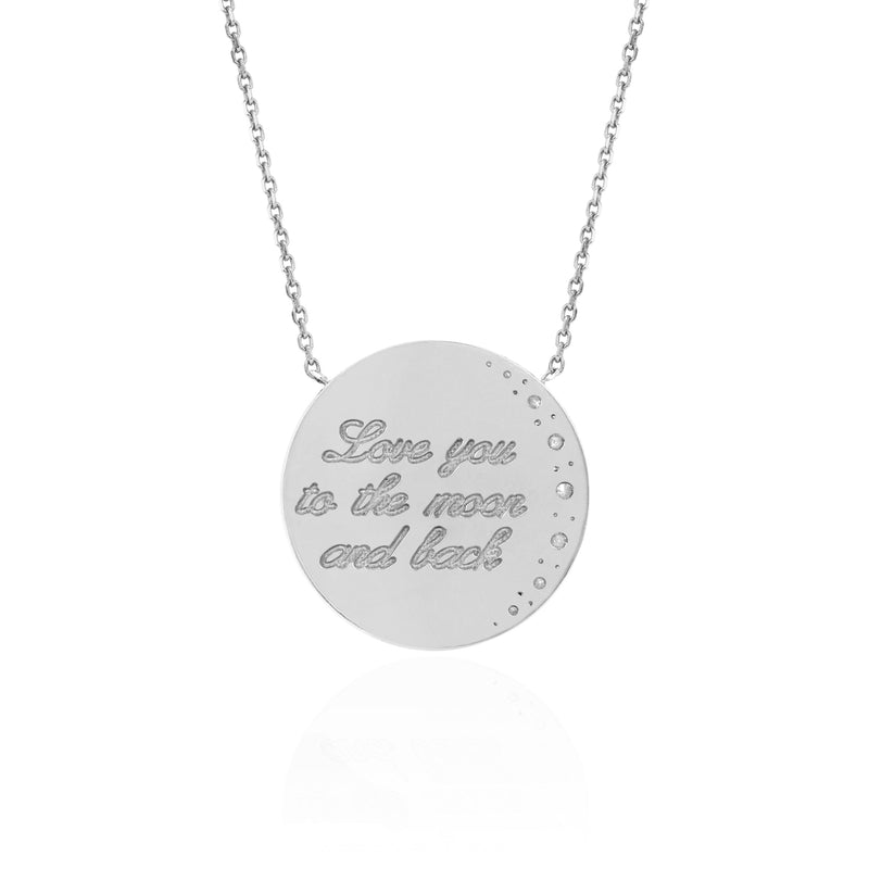 Custom Classic "Love You To The Moon and Back" Necklace with Diamonds    by Logan Hollowell Jewelry