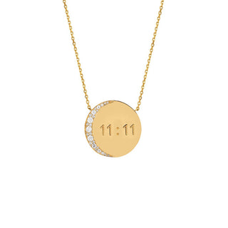 Mini 11:11 Moon Necklace | Ready to Ship Yellow Gold 16"-18"  by Logan Hollowell Jewelry