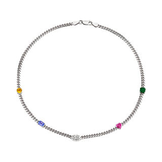 Mini Rainbow Cuban Choker White Gold 13-14"  by Logan Hollowell Jewelry