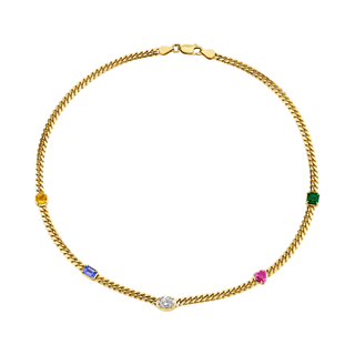 Mini Rainbow Cuban Choker Yellow Gold 13-14"  by Logan Hollowell Jewelry
