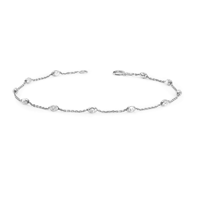 Mooncut Bracelet White Gold 7" by Logan Hollowell Jewelry
