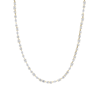 Diana Multi Shape Diamond Necklace 15" Yellow Gold  by Logan Hollowell Jewelry