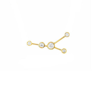 Classic Cancer Constellation Stud | Ready to Ship Yellow Gold Single Right  by Logan Hollowell Jewelry