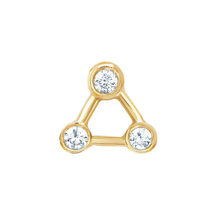 Mini Summer Triangle Diamond Constellation Earrings Yellow Gold Single Earring  by Logan Hollowell Jewelry