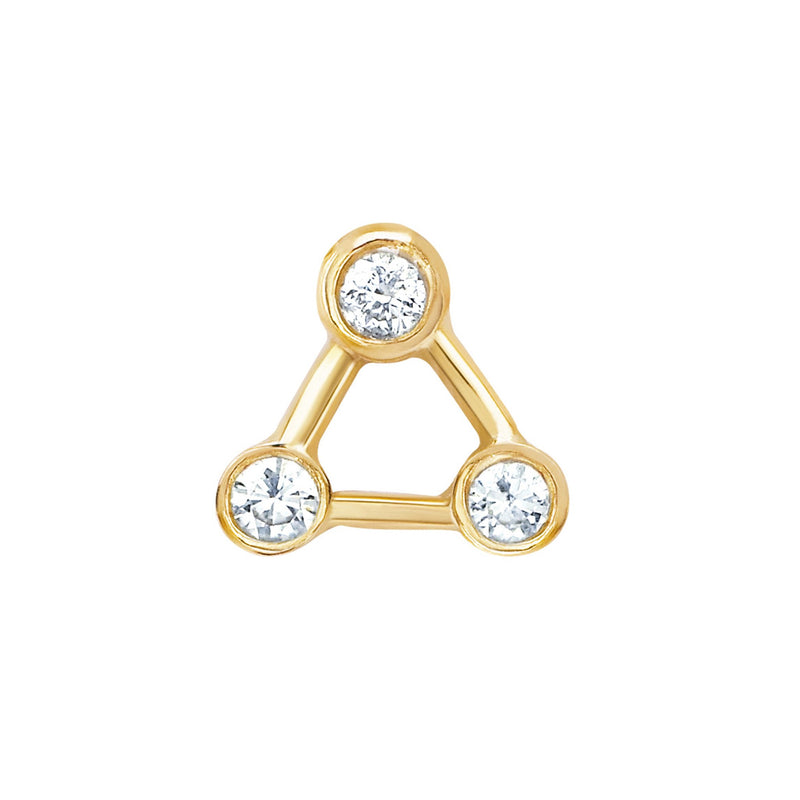 Mini Summer Triangle Diamond Constellation Earrings Yellow Gold Single Earring  by Logan Hollowell Jewelry