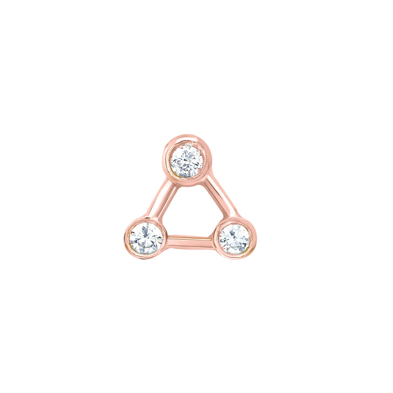 Mini Summer Triangle Diamond Constellation Earrings Rose Gold Single Earring  by Logan Hollowell Jewelry