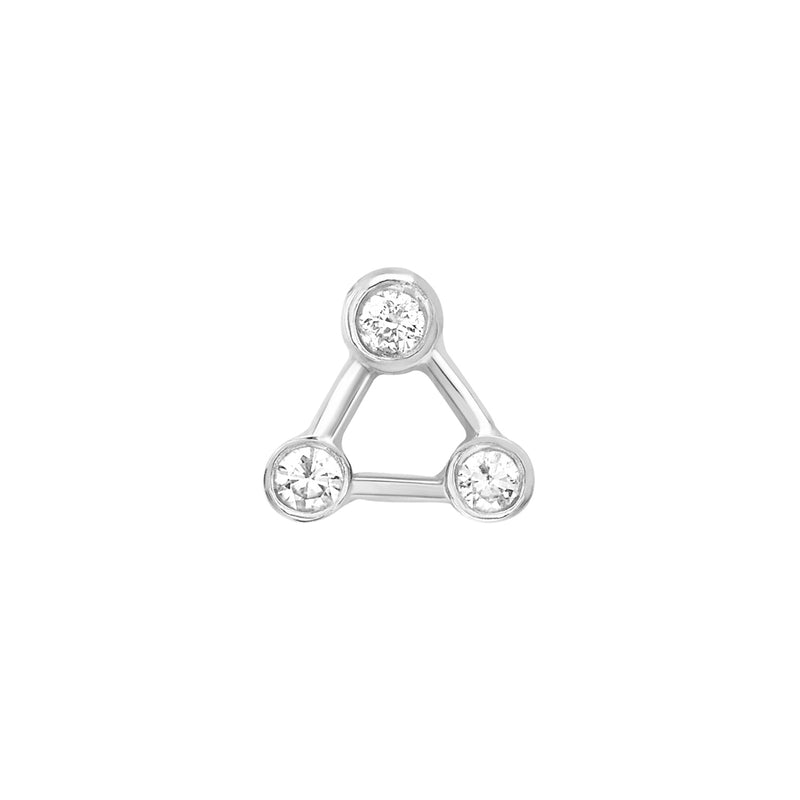 Mini Summer Triangle Diamond Constellation Earrings White Gold Single Earring  by Logan Hollowell Jewelry