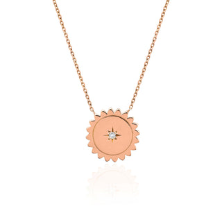 Mini Sunshine Necklace with Star Set Diamond Rose Gold   by Logan Hollowell Jewelry