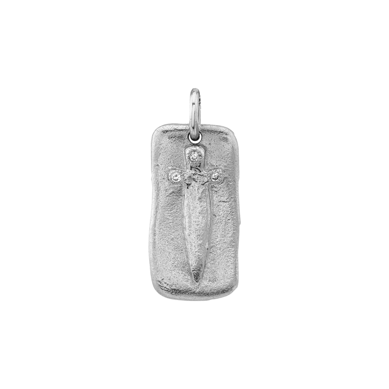 Sword Plate White Gold   by Logan Hollowell Jewelry