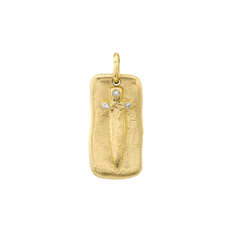 Sword Plate Yellow Gold   by Logan Hollowell Jewelry