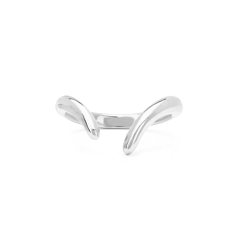 Solid Gold Tusk Ring White Gold 3 by Logan Hollowell Jewelry