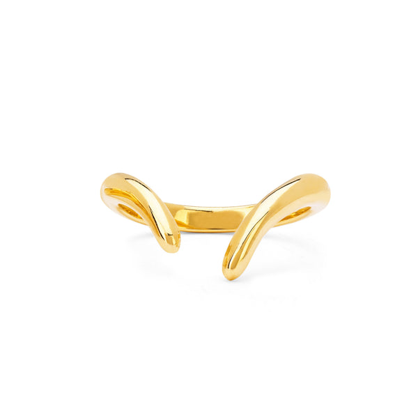 Solid Gold Tusk Ring Yellow Gold 3 by Logan Hollowell Jewelry