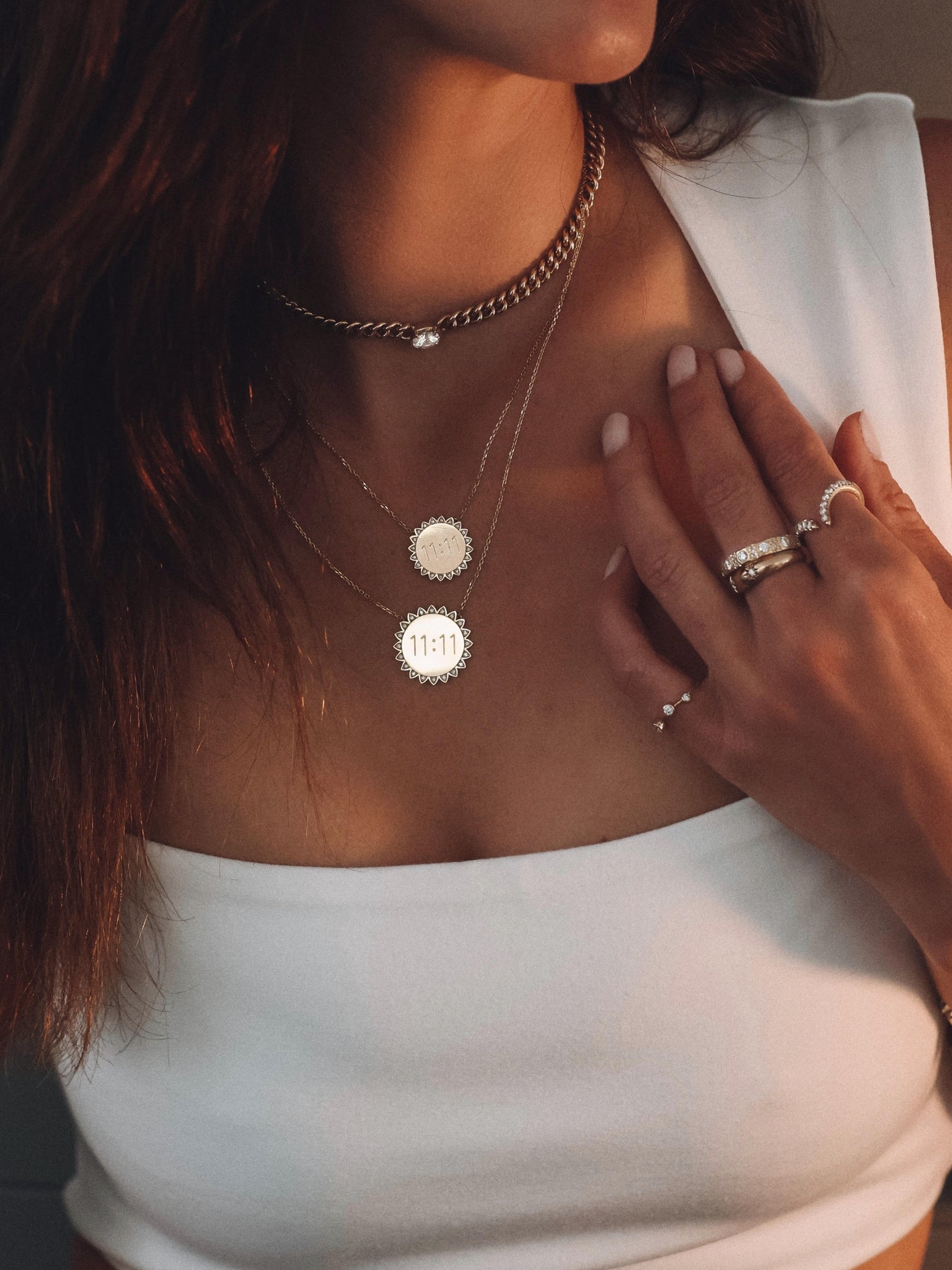 Classic 11:11 Sunshine Necklace with Diamonds by Logan Hollowell Jewelry
