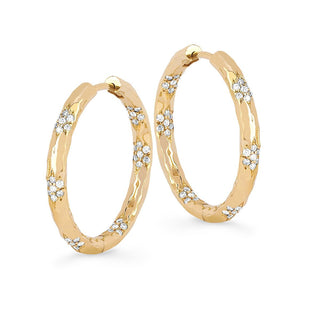 Sevenfold Diamond Hoops Large Yellow Gold   by Logan Hollowell Jewelry