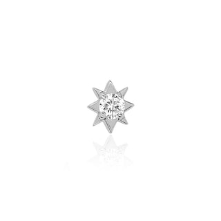 Mini North Star Diamond Studs White Gold Single  by Logan Hollowell Jewelry