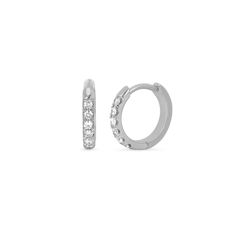 Diamond Goddess Hoops White Gold Pair  by Logan Hollowell Jewelry