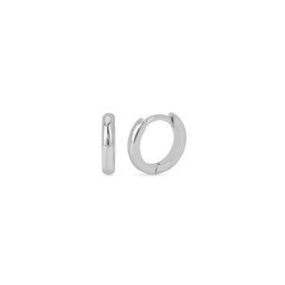 Solid Mini Goddess Hoops White Gold Pair  by Logan Hollowell Jewelry