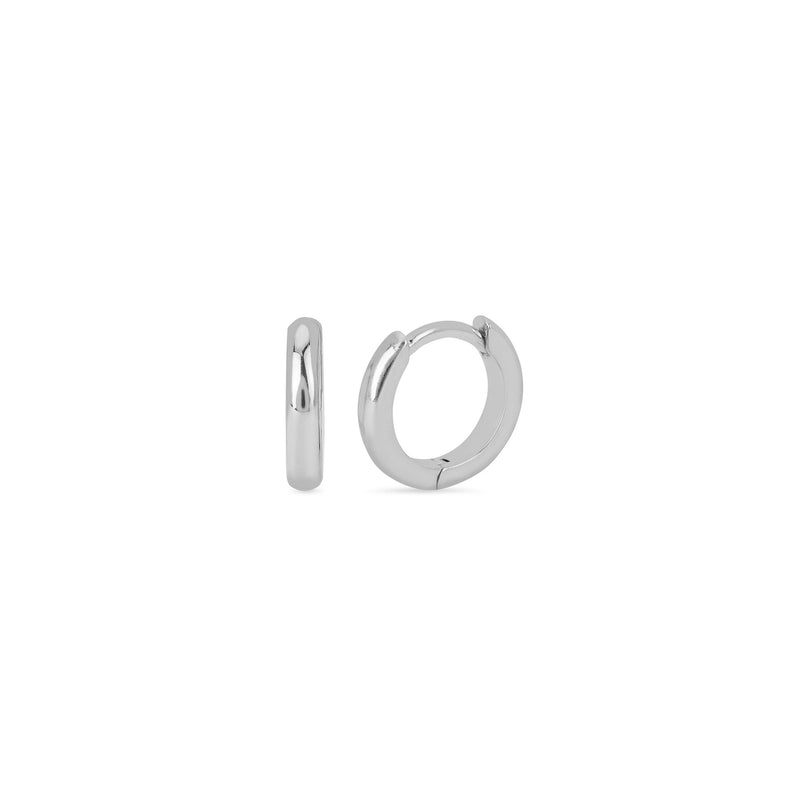 Solid Mini Goddess Hoops White Gold Pair  by Logan Hollowell Jewelry