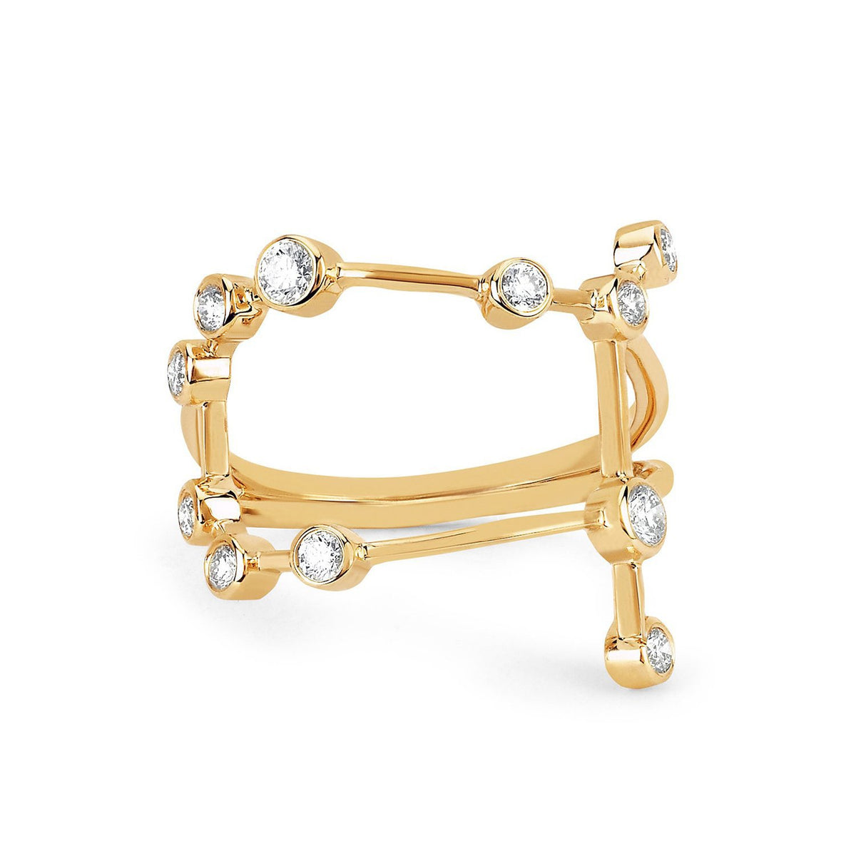 Gemini Constellation Ring Yellow Gold 3  by Logan Hollowell Jewelry
