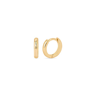 Solid Mini Goddess Hoops Yellow Gold Pair  by Logan Hollowell Jewelry